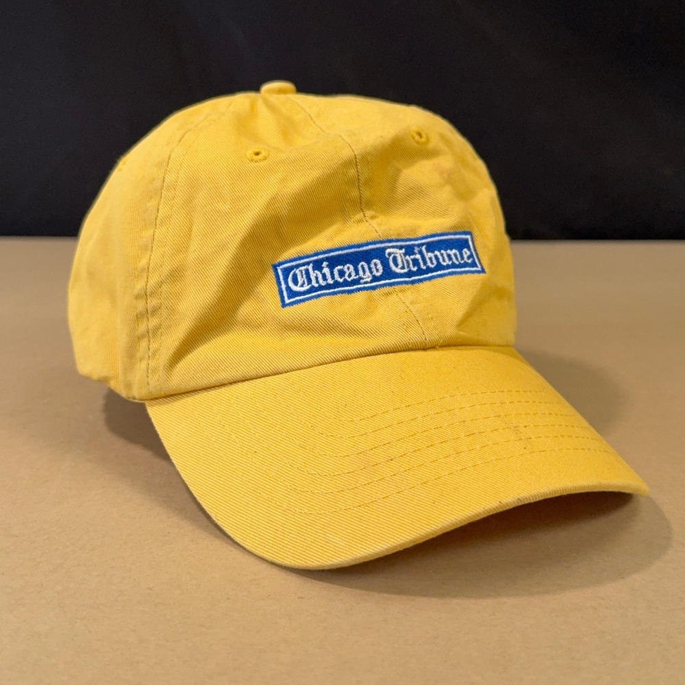 Antigua Chicago Tribune Hat Mens OSFM Yellow Good Adjustable Strapback Dad Cap